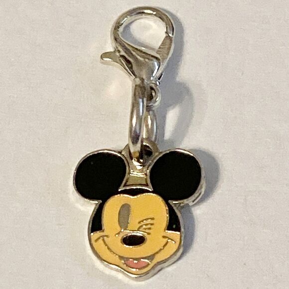 Vintage Disney Happy Winking Mickey Mouse Clip On Charm Zipper Pull Bag Purse - Picture 3 of 7